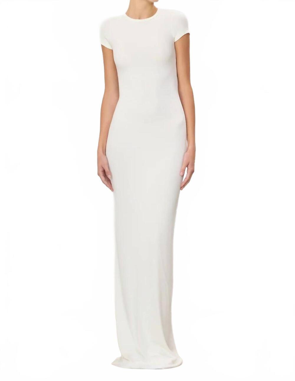 NEW ETERNE cap sleeve maxi dress in cream